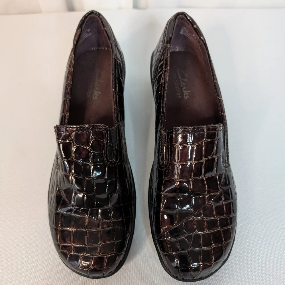 Clarks Bendables Croc Embossed Loafers